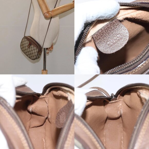 GUCCI GG Supreme Web Sherry Line Shoulder Bag PVC Beige 007 754 6112 Auth - Picture 15 of 15